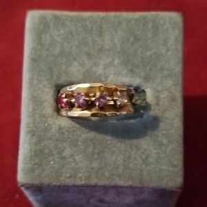 Vintage 14K gold ring with 4 stones